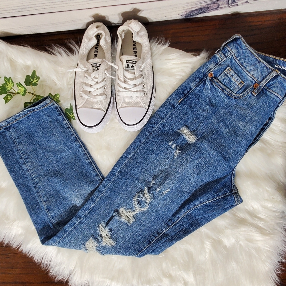 Old Navy Distressed Extra High Rise Pop Icon Skinny Jean, 0P